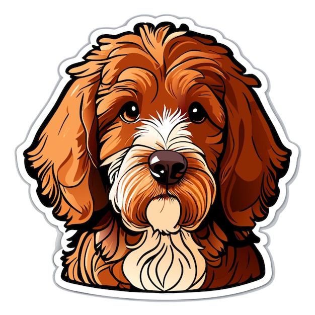 Ilustracja Wektorowa Naklejki Australijskiego Labradoodle