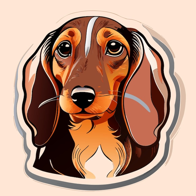 Plik wektorowy ilustracja wektorowa naklejki dachshund