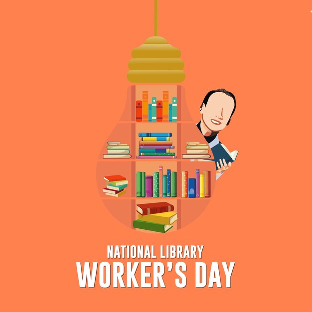 Plik wektorowy ilustracja wektorowa narodowego dnia pracowników biblioteki