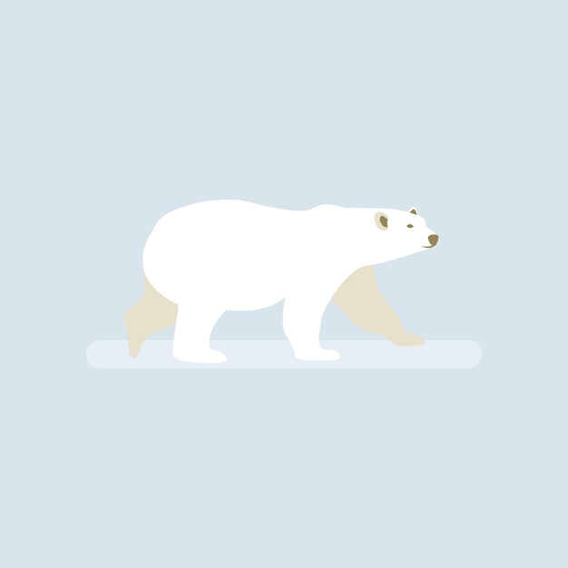 Ilustracja wektorowa niedźwiedzia polarnego w stylu płaski