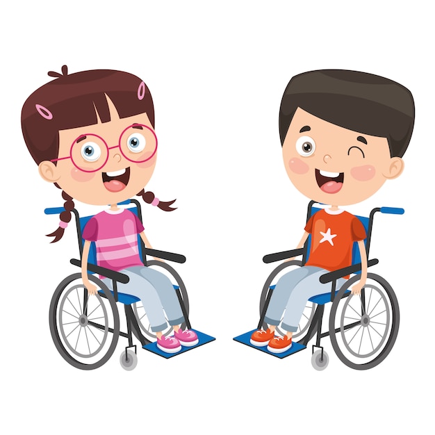 Ilustracja Wektorowa Niepełnosprawnych Dzieci