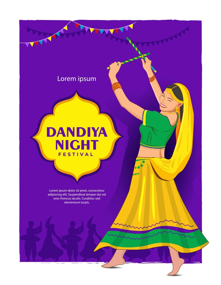 Wektor ilustracja wektorowa nocy navratri garba