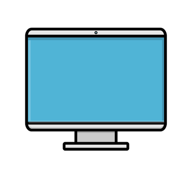 Plik wektorowy ilustracja wektorowa nowoczesnej cyfrowej cyfrowej inteligentnej prostokątnej ikony monitora komputera w monitorze