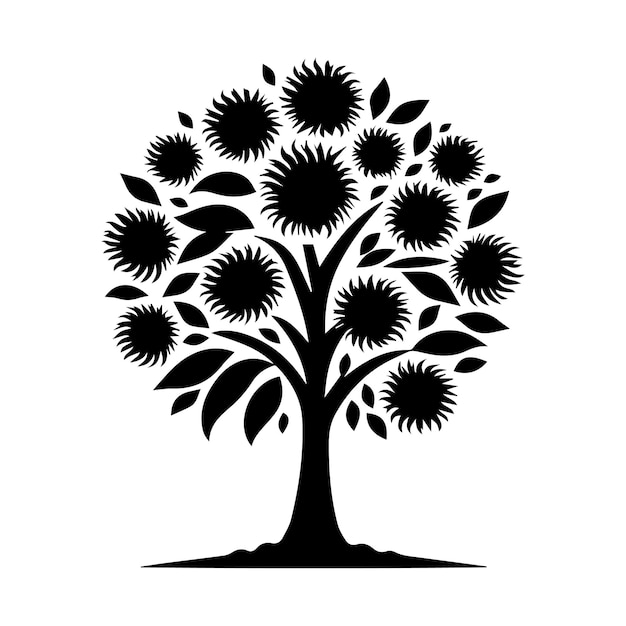 Plik wektorowy ilustracja wektorowa o edytowalnej sylwetce drzewa izolowana na białym tle
