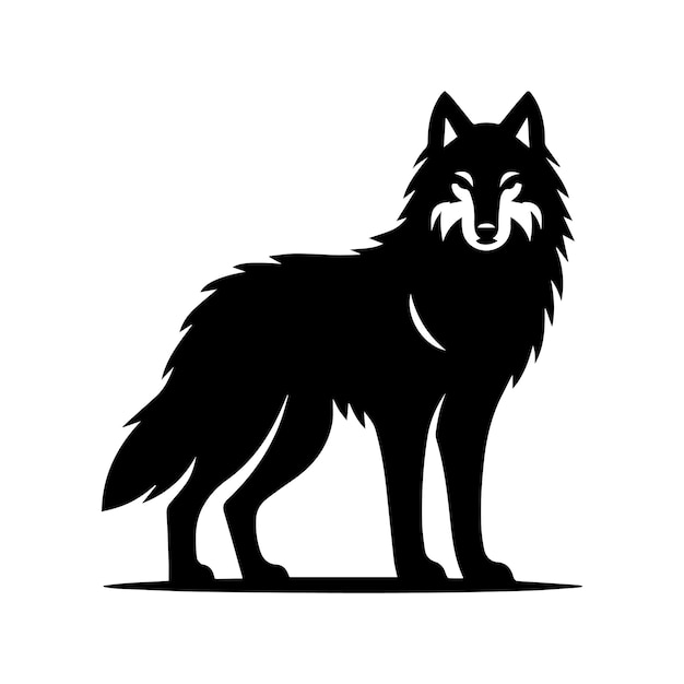 Plik wektorowy ilustracja wektorowa o edytowalnej sylwetce wilka izolowana na białym tle