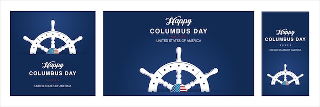 Ilustracja Wektorowa Odręczne Kaligraficzne Pędzla Typu Napis Skład Happy Columbus Day