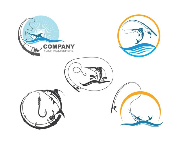 Ilustracja wektorowa odznaka ikona logo połowów