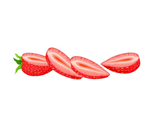 Plik wektorowy ilustracja wektorowa ogrodowych truskawek z dojrzałymi czerwonymi owocami