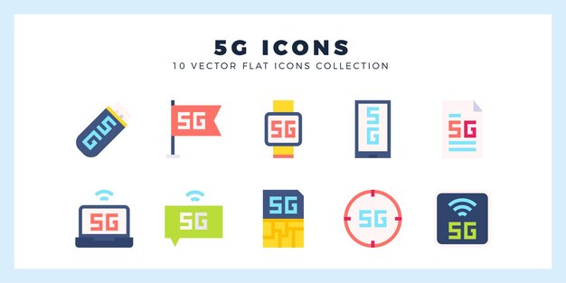 Ilustracja Wektorowa Opakowania Ikon Płaskiego 5g