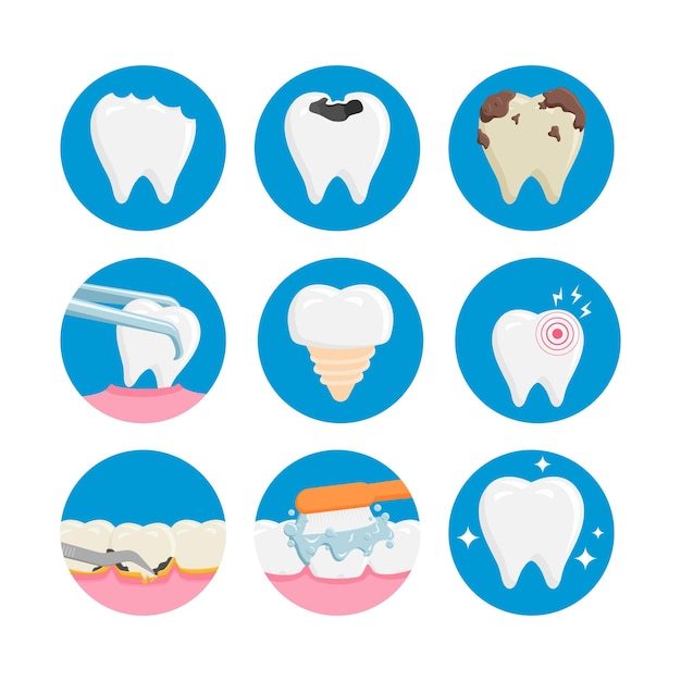 Ilustracja wektorowa opieki dentystycznej w stylu płaskim