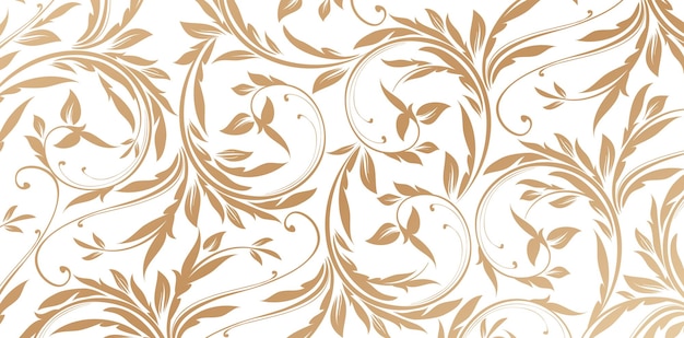Plik wektorowy ilustracja wektorowa ozdobne kwieciste wzory bez szwu złote kolory dla modnej nowoczesnej tapety