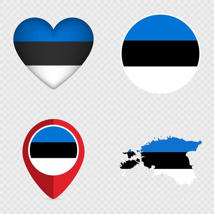 Wektor ilustracja wektorowa pakietu ikony flagi estonii