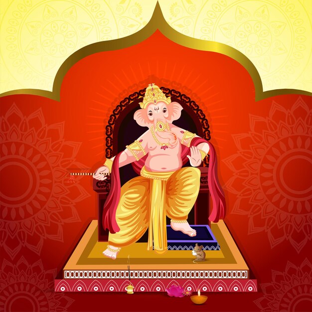 Ilustracja Wektorowa Pana Ganesha Dla Ganesh Chaturthi