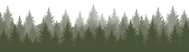 Ilustracja wektorowa panoramy krajobrazu zielonego lasu