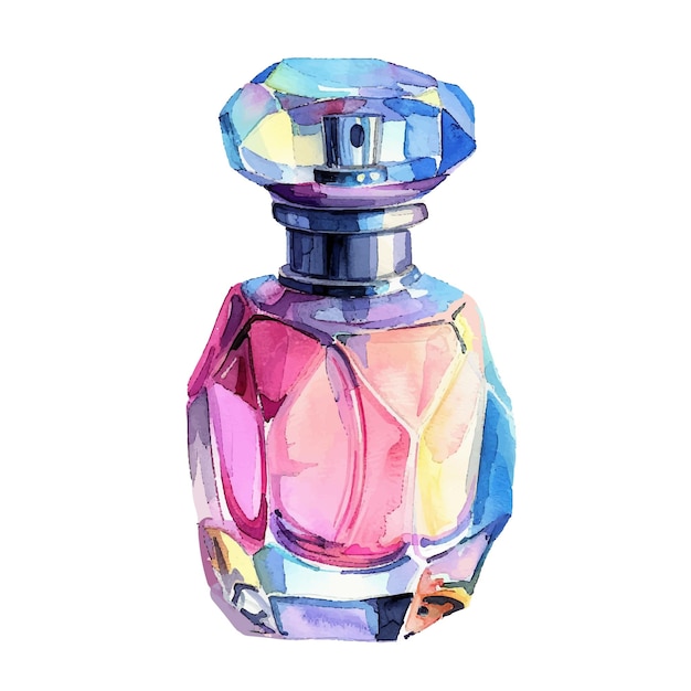 ilustracja wektorowa parfumów w stylu akwarelu