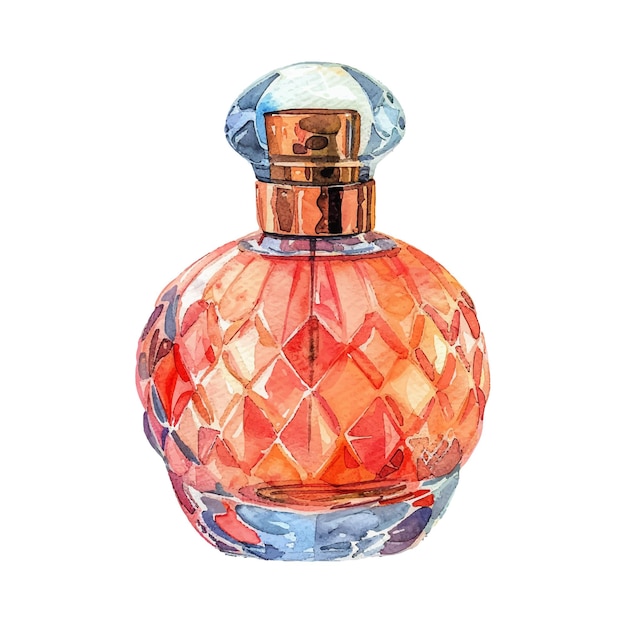 ilustracja wektorowa perfumy w stylu akwarelu