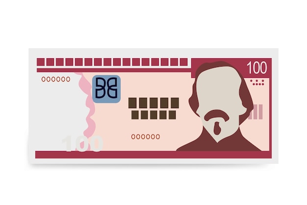 Ilustracja Wektorowa Peso Kubańskie Kuba Zestaw Pieniędzy Banknoty Papierowe Pieniądze 100 Filiżanek