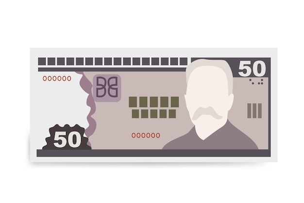 Ilustracja Wektorowa Peso Kubańskie Kuba Zestaw Pieniędzy Banknoty Papierowe Pieniądze 50 Cup