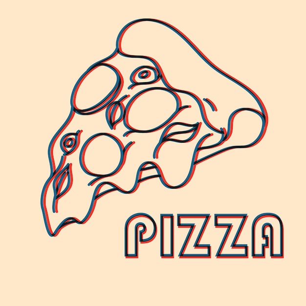 Plik wektorowy ilustracja wektorowa pizzy z efektem risografu