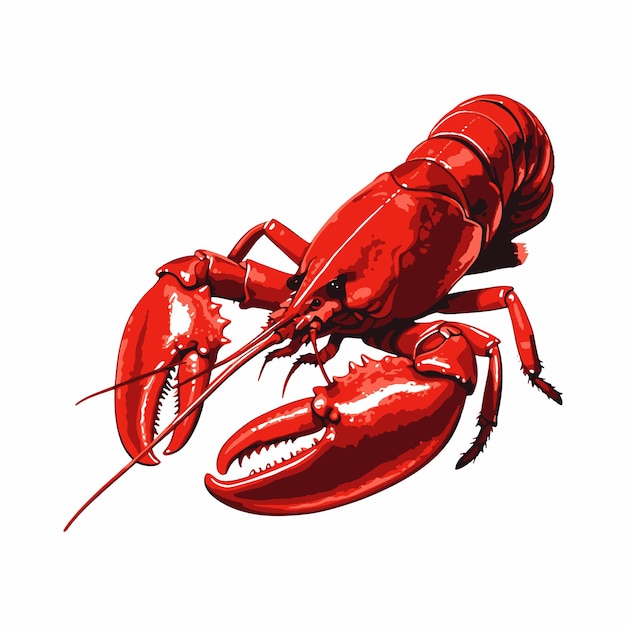 Ilustracja wektorowa płaski czerwony homar owoce morza