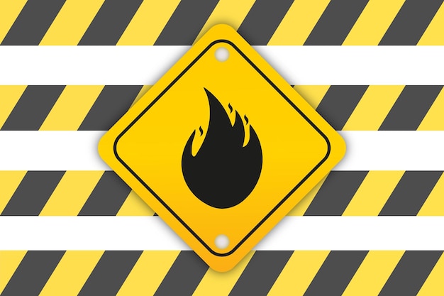 Plik wektorowy ilustracja wektorowa płaski symbol zagrożenia pożarowego