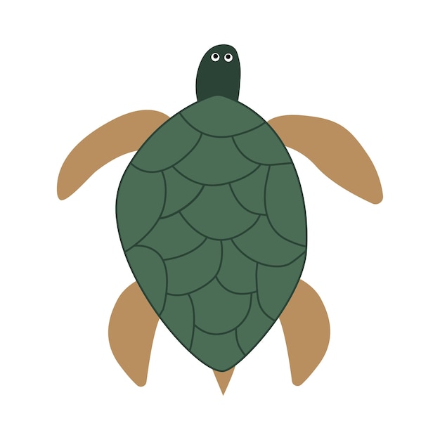 Plik wektorowy ilustracja wektorowa płaski żółw