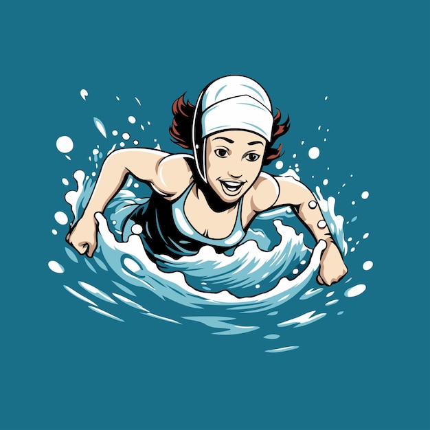 Plik wektorowy ilustracja wektorowa pływaki w basenie z rozpryskami