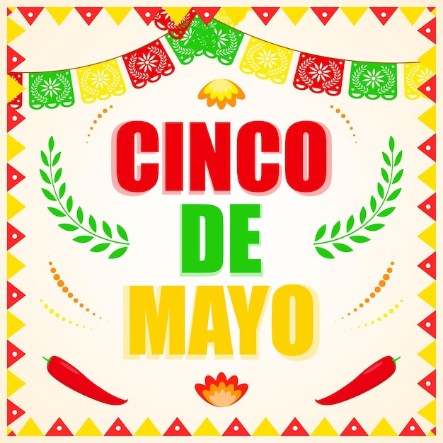 Plik wektorowy ilustracja wektorowa powitania cinco de mayo