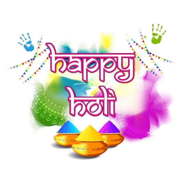 Ilustracja wektorowa powitania Happy Holi