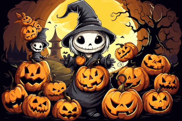 Ilustracja wektorowa pozdrowienia Halloween