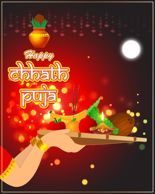 Ilustracja Wektorowa Pozdrowienia Happy Chhath Puja
