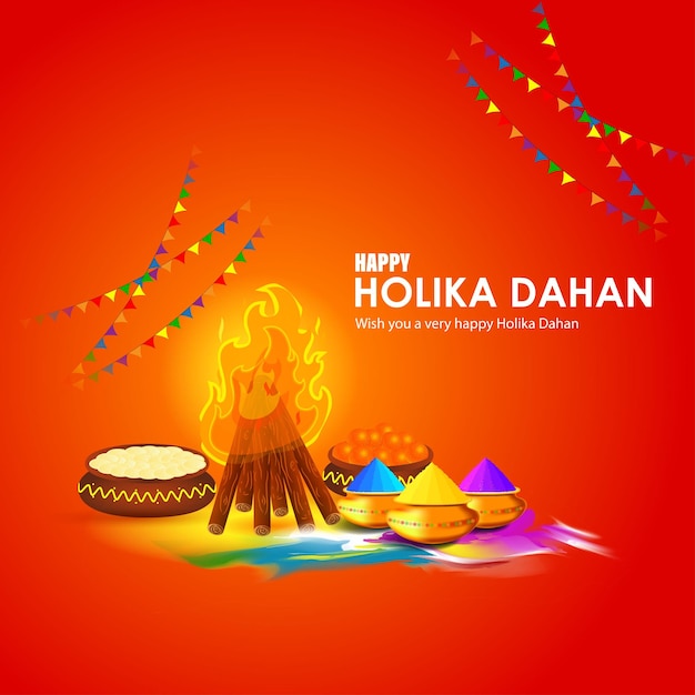 Ilustracja Wektorowa Pozdrowienia Happy Holika Dahan