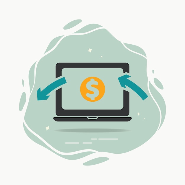 Plik wektorowy ilustracja wektorowa projekt graficzny ikona transakcji online