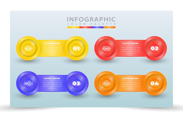 Ilustracja Wektorowa Projekt Realistyczny Proces Infografika Szablon