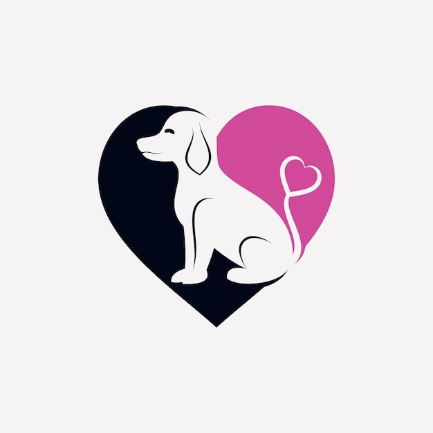 Plik wektorowy ilustracja wektorowa projektowania logo psa z koncepcją kreatywnego elementu