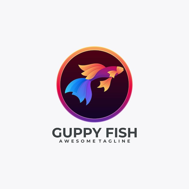 Plik wektorowy ilustracja wektorowa projektu logo guppy fish