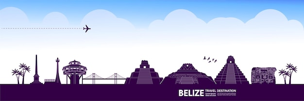 Ilustracja Wektorowa Przeznaczenia Podróży Belize.