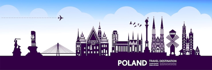 Wektor ilustracja wektorowa przeznaczenia podróży polska.