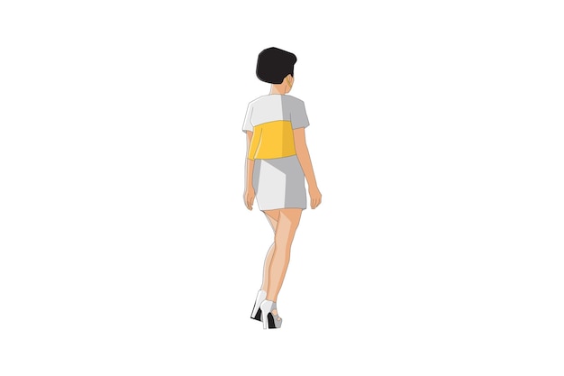 Ilustracja wektorowa przypadkowych kobiet chodzących
