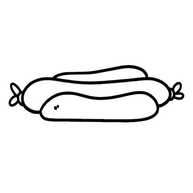 Ilustracja wektorowa ręcznie rysowane kiełbasa