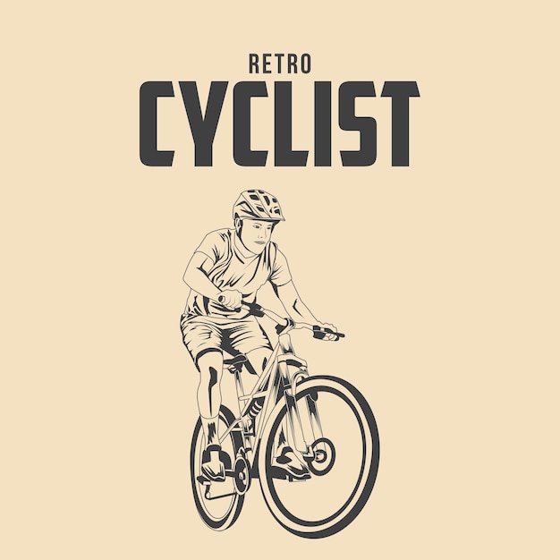 Ilustracja Wektorowa Retro Rowerzysta