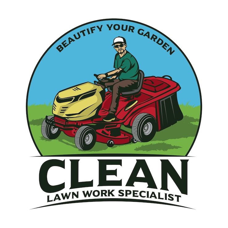Wektor ilustracja wektorowa robotnika w stylu retro idealna do projektowania logo firmy lawn care i