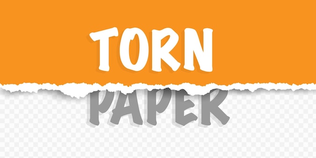 Ilustracja wektorowa rozdarty pomarańczowy papier z szarym tłem na białym tle nadaje się do wstawiania tekstu