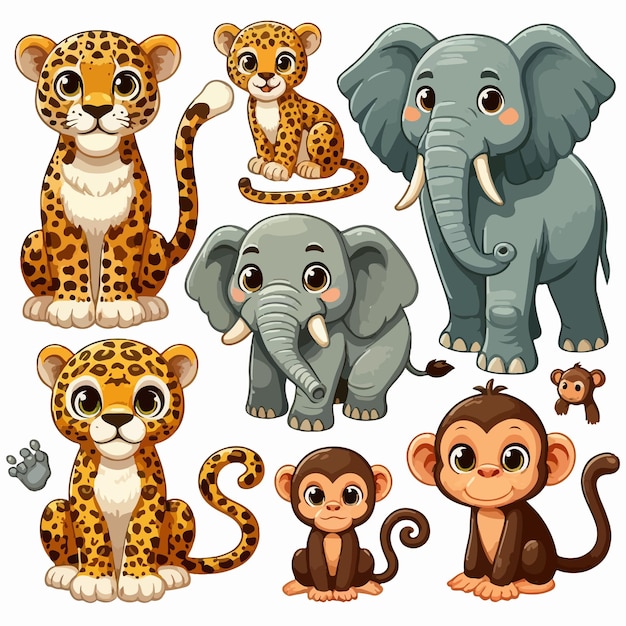 Plik wektorowy ilustracja wektorowa różnych dzikich i afrykańskich zwierząt