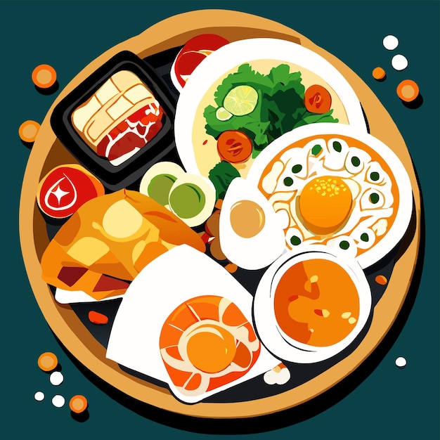Plik wektorowy ilustracja wektorowa różnych smacznych potraw