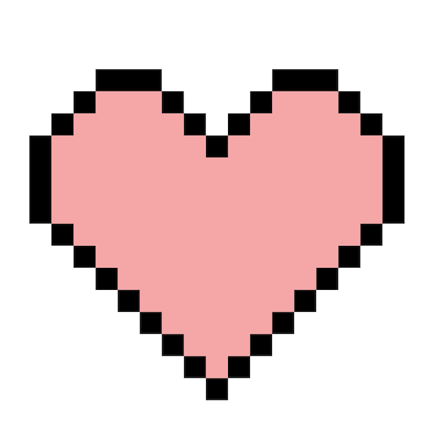 Ilustracja Wektorowa Różowe Serce Pikseli