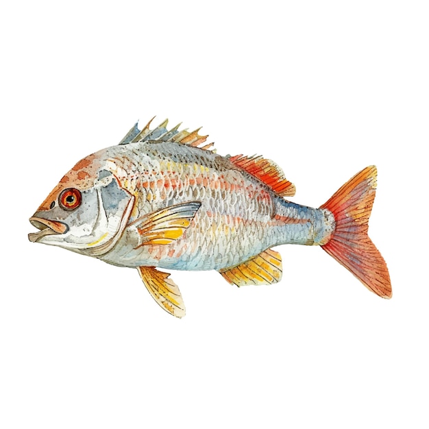 ilustracja wektorowa ryb w stylu akwarelu