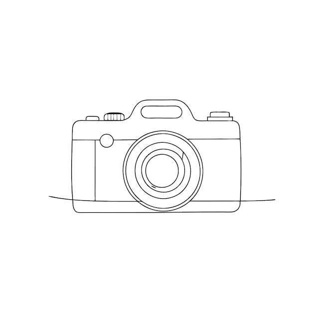 ilustracja wektorowa rysowania pojedynczej linii kamery