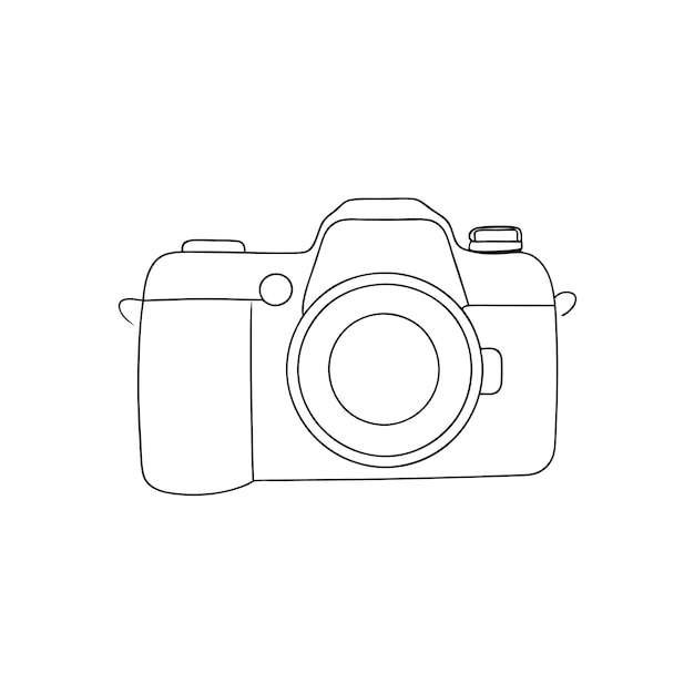 ilustracja wektorowa rysowania pojedynczej linii kamery
