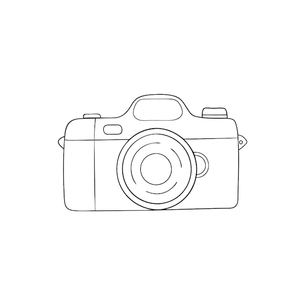 ilustracja wektorowa rysowania pojedynczej linii kamery